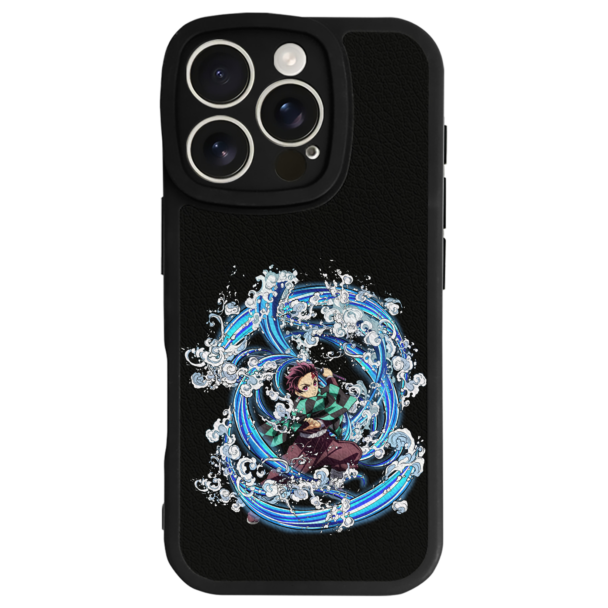 （画像用） 鬼滅の刃 竈門 炭治郎／かまど たんじろう Kamado Tanjirou 【iPhone 16シリーズ対応】シリコンスマホケース（レザー調） 材質：シリコン